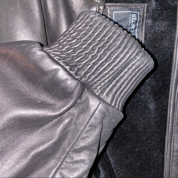 🔴SOLD- Mens Black Italian Leather Bomber Jacket Size 5 XL - Picture 8 of 13